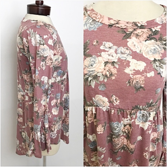 Bohemian Floral Flowy Soft Babydoll TunicTop SM - Picture 8 of 8